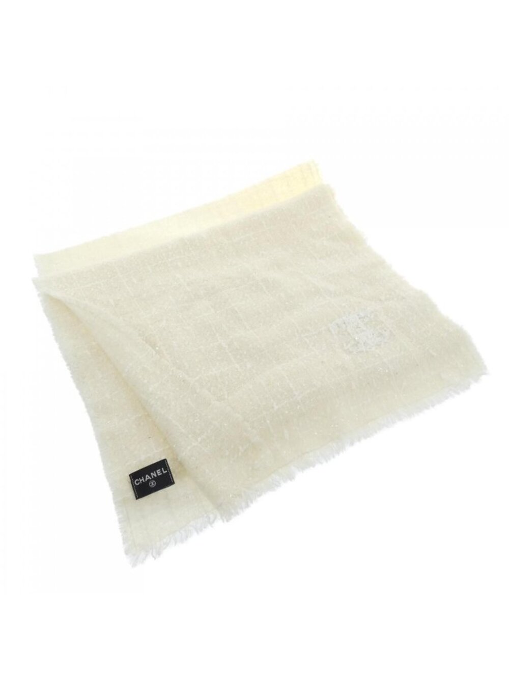 Chanel Stole Scarf White